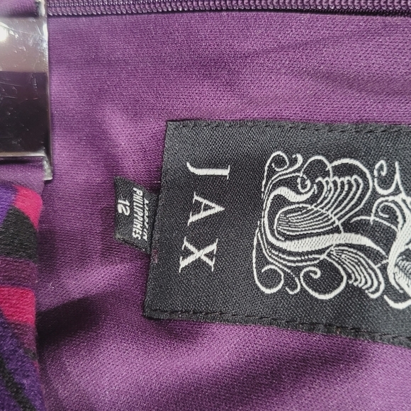 Jax Women's Sz 12 Retro Mod Dress Purple Paisley with Pockets - Picture 7 of 9